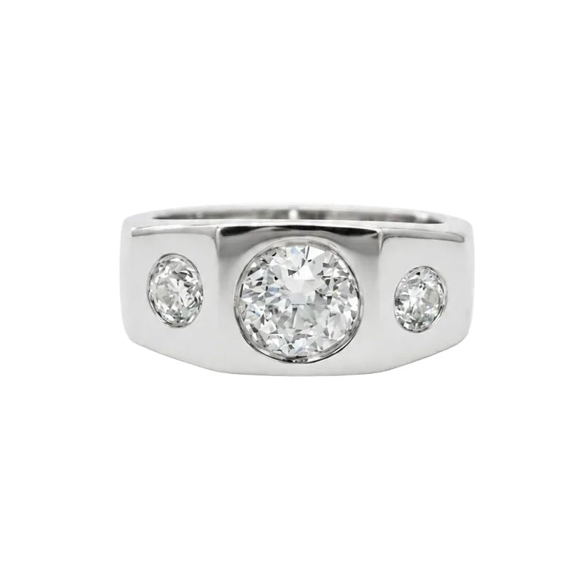 Bague Trilogie en platine et diamants - Castafiore