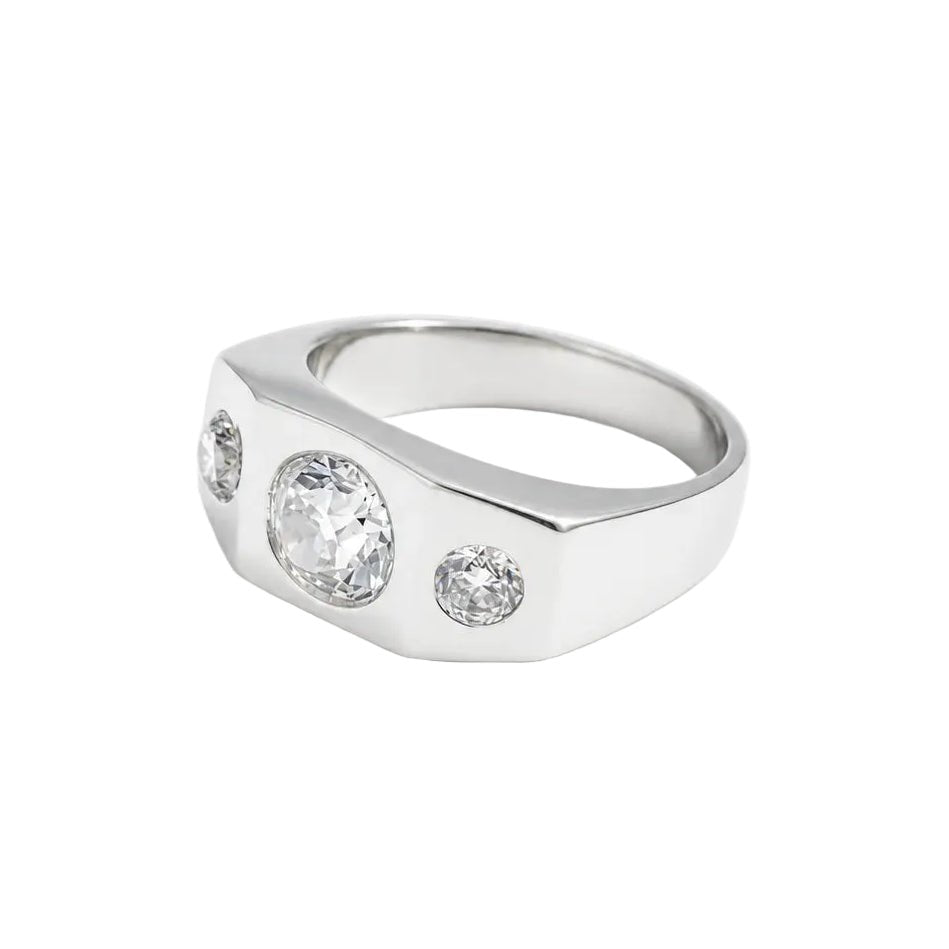 Bague Trilogie en platine et diamants - Castafiore