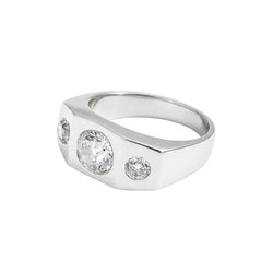 Bague Trilogie en platine et diamants - Castafiore