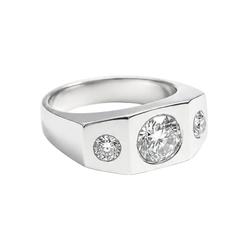 Bague Trilogie en platine et diamants - Castafiore