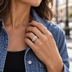 Bague Trilogie en platine et diamants - Castafiore