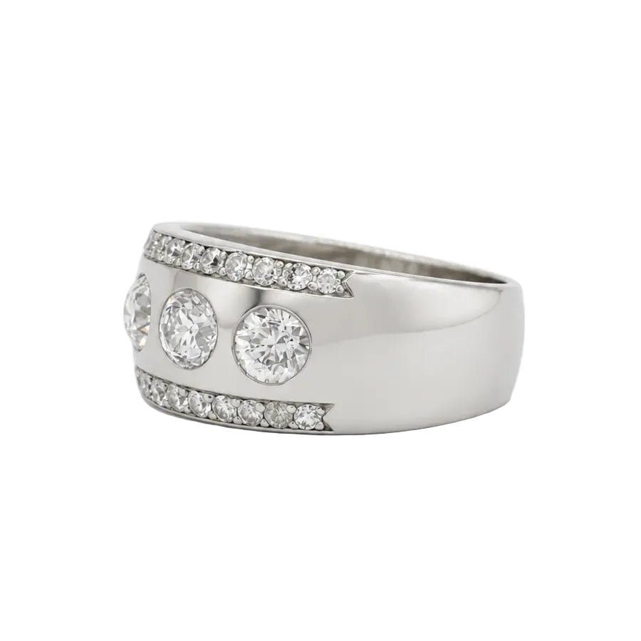 Bague Trilogie en platine et diamants - Castafiore