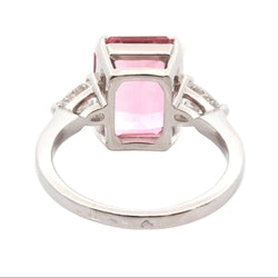 Bague Trilogie en platine, tourmaline et diamants - Castafiore