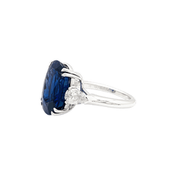 Bague Trilogie HARRY WINSTON en platine, saphir et diamants - Castafiore
