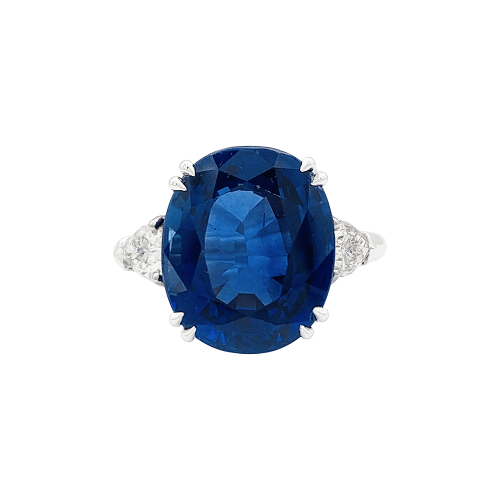 Bague Trilogie HARRY WINSTON en platine, saphir et diamants - Castafiore