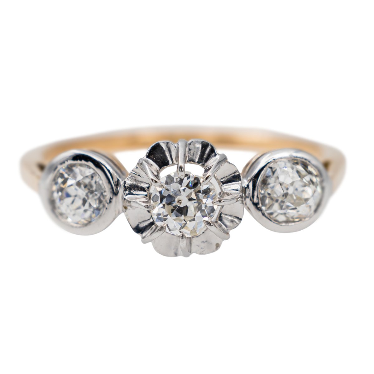 Bague Trilogie Or jaune Diamant - Castafiore