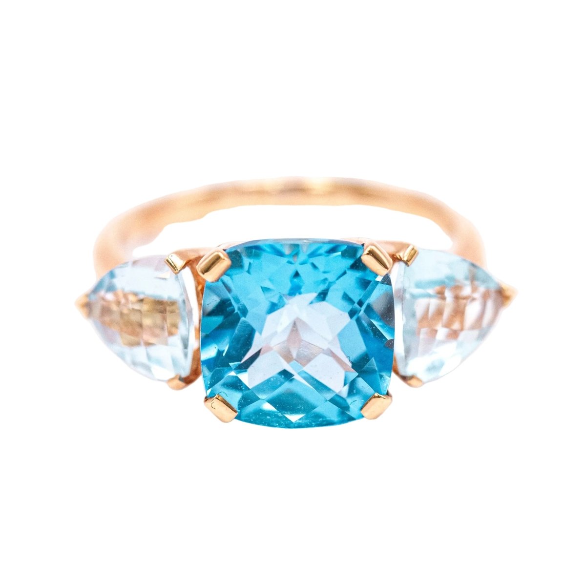Bague Trilogie SWISS & SKY TOPAZ en or jaune et topazes - Castafiore
