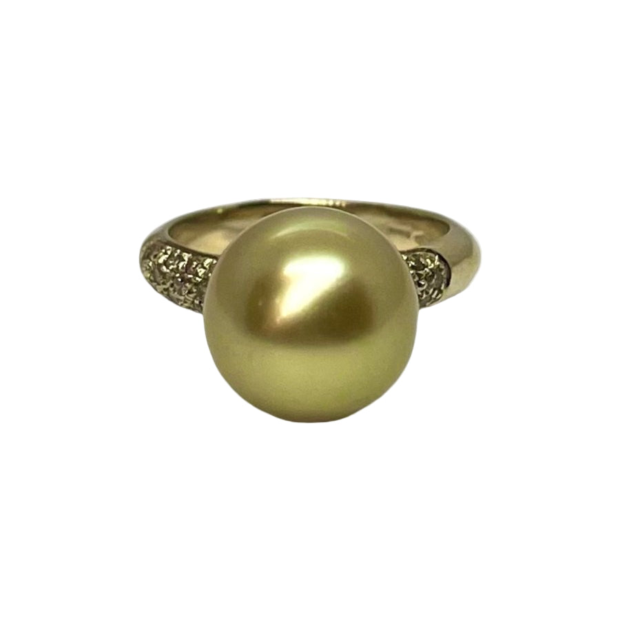 Bague UTOPIA Perle et diamants en or jaune - Castafiore