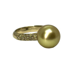 Bague UTOPIA Perle et diamants en or jaune - Castafiore