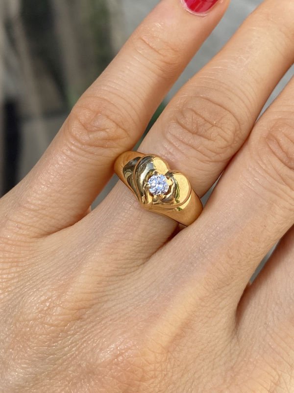Bague VAN CLEEF & ARPELS Cœur en or jaune et diamant - Castafiore