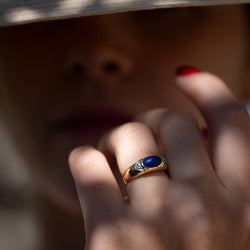 Bague VAN CLEEF & ARPELS en or jaune, diamants et lapis - lazuli - Castafiore