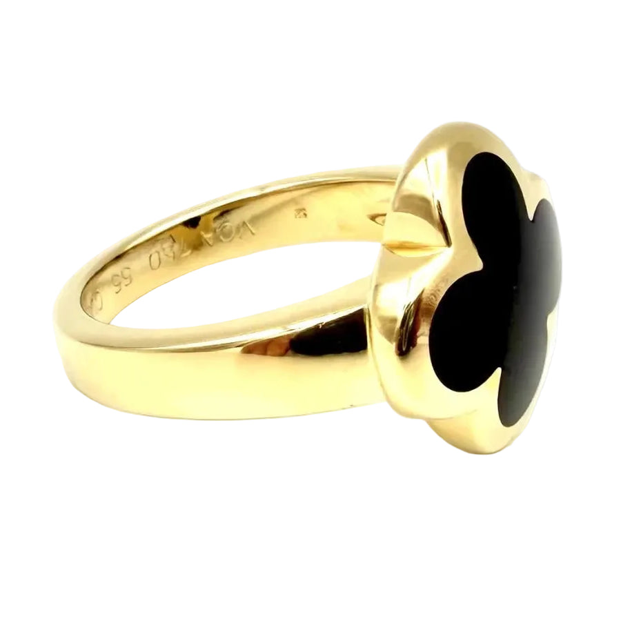 Bague VAN CLEEF & ARPELS "Pure Alhambra" en or jaune et onyx - Castafiore