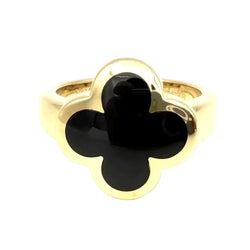 Bague VAN CLEEF & ARPELS "Pure Alhambra" en or jaune et onyx - Castafiore