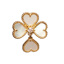 Bague Van Cleef & Arpels Sweet Hearts en or jaune, diamant et nacres - Castafiore