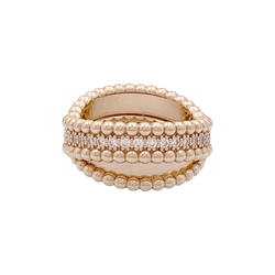 Bague VAN CLEEF ET ARPELS,"Duo Perlée" en or rose et diamants - Castafiore