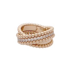Bague VAN CLEEF ET ARPELS,"Duo Perlée" en or rose et diamants - Castafiore