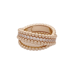 Bague VAN CLEEF ET ARPELS,"Duo Perlée" en or rose et diamants - Castafiore