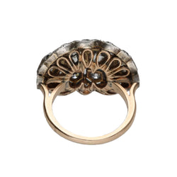 Bague vers 1890 en or jaune 18 Cts et argent avec 3,20 Cts de diamants taille ancienne . Taille 56 - Castafiore