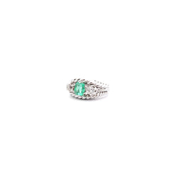 Bague vintage 1950 émeraude et diamants - Castafiore