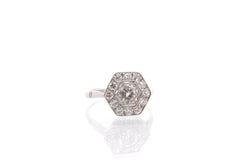Bague vintage art déco diamants en platine - Castafiore