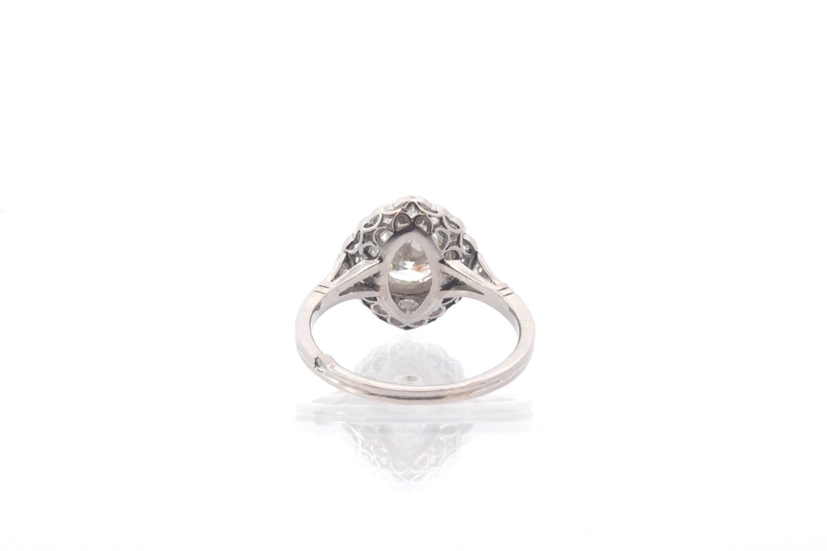 Bague vintage diamant 1,06 cts J/SI2 en platine - Castafiore