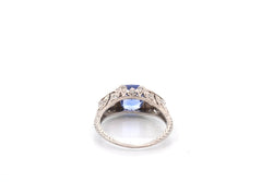 Bague vintage en platine et saphir - Castafiore