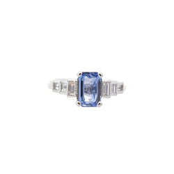 Bague vintage saphir et diamants - Castafiore