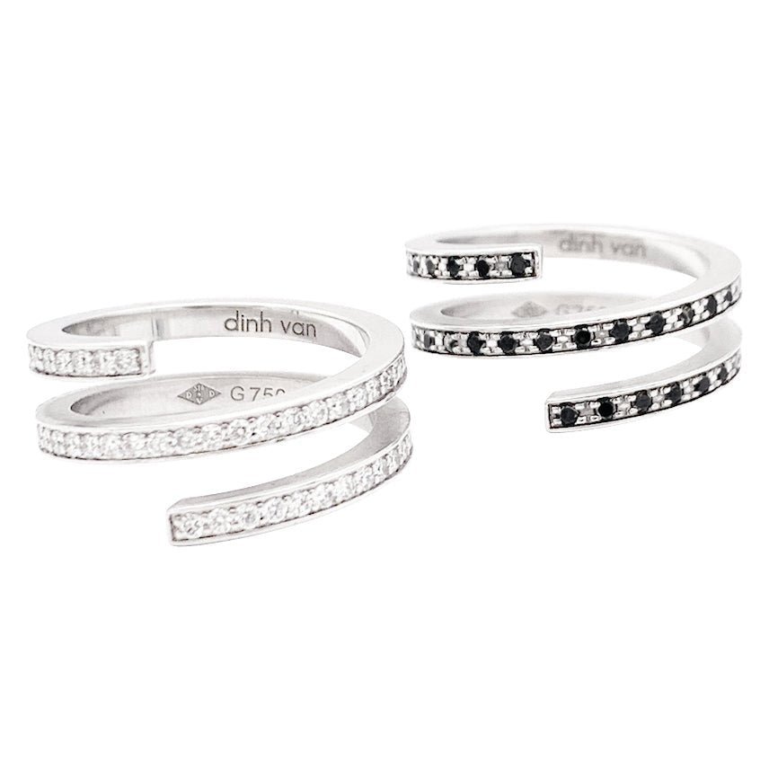 Bagues DINH VAN "Spirale" en or blanc et diamant - Castafiore