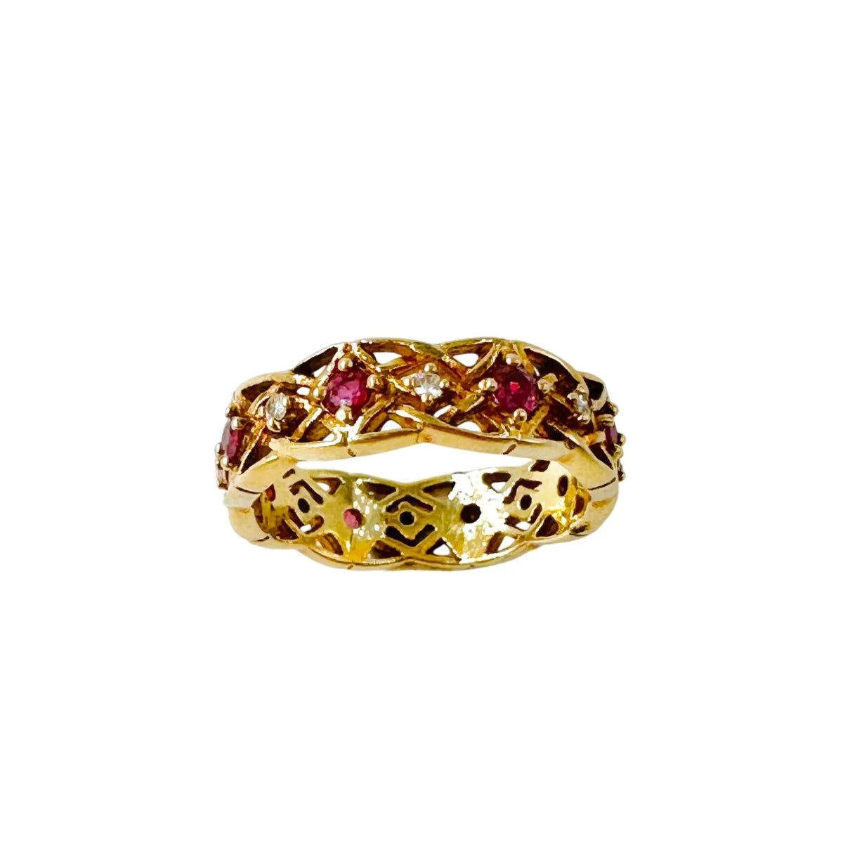 Bangue Jonc GIVENCHY en or jaune, rubis et diamants - Castafiore