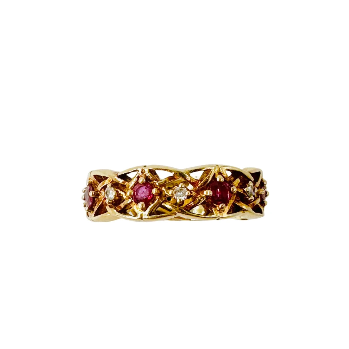 Bangue Jonc GIVENCHY en or jaune, rubis et diamants - Castafiore