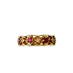 Bangue Jonc GIVENCHY en or jaune, rubis et diamants - Castafiore