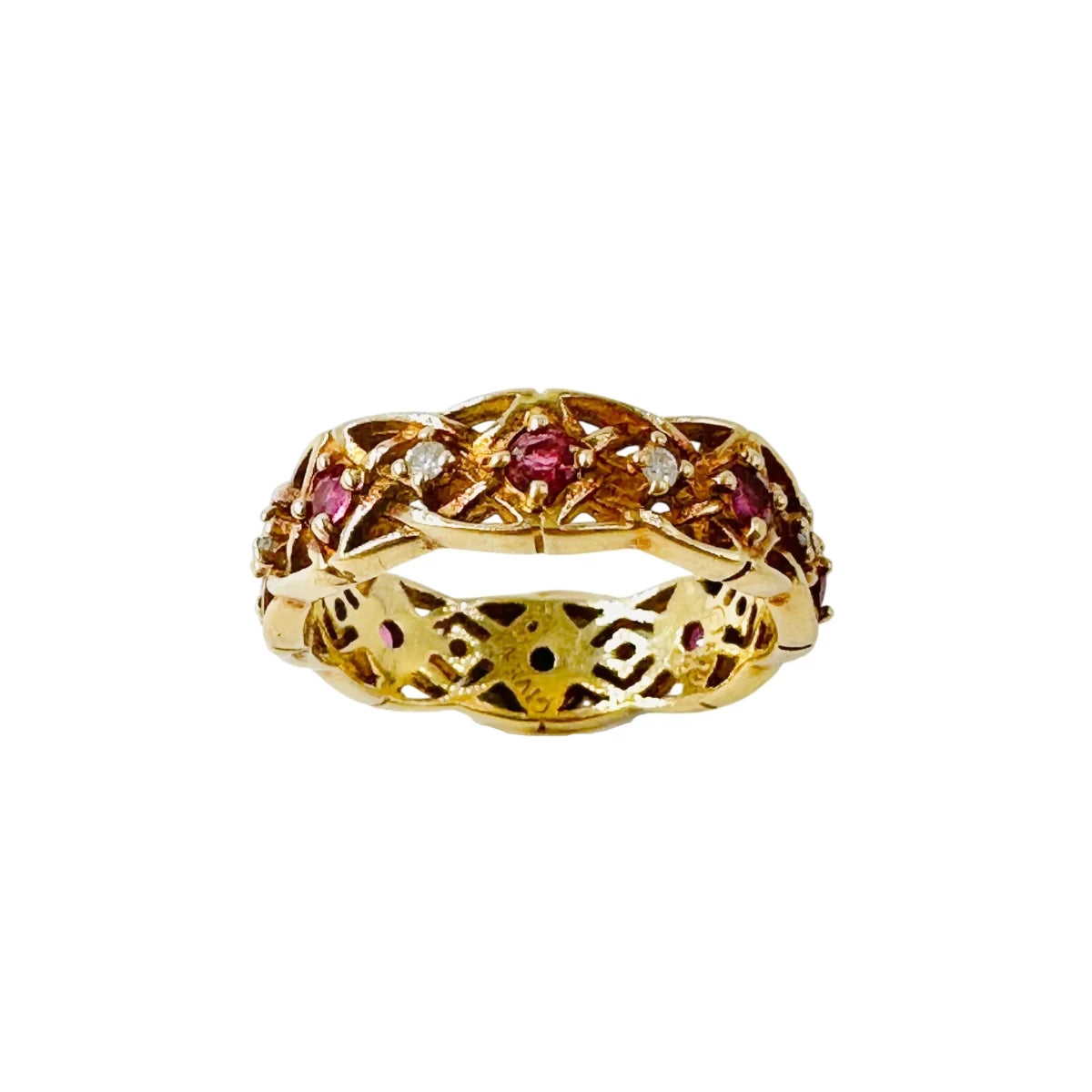 Bangue Jonc GIVENCHY en or jaune, rubis et diamants - Castafiore
