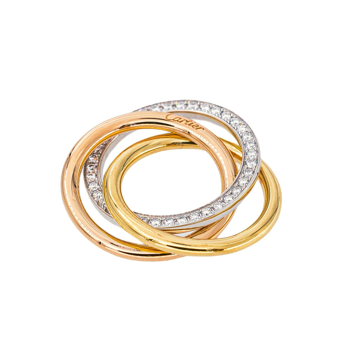 Bracelet Cordon CARTIER "Trintiy" en or blanc, or jaune, or rose et diamants