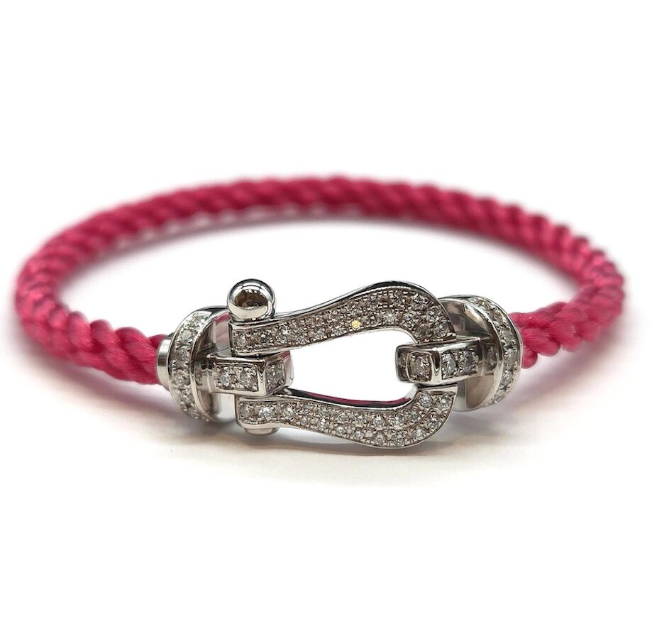 Bracelet FRED "Force 10" GM en or blanc et diamants