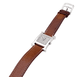 Montre HERMÈS "Heure H" PM en acier et cuir
