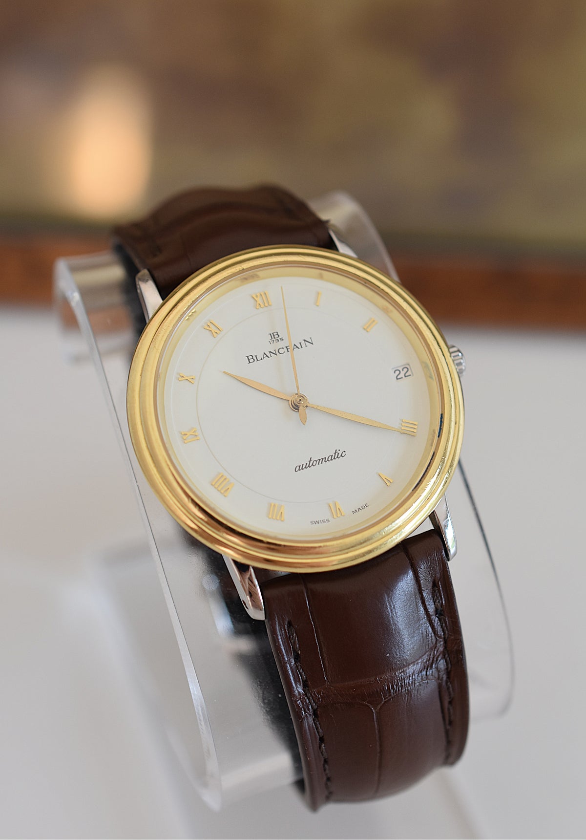 Montre BLANCPAIN Villeret Réf. 0095-1318, en acier et or jaune  Cal. 9513 Automatique, vers 1990.