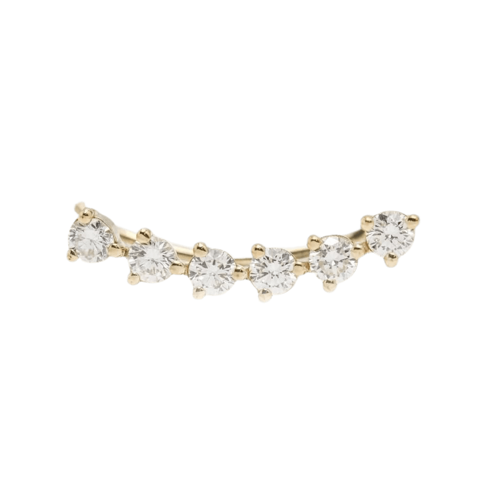 Boucle d'oreille TREPADOR en or jaune et diamants - Castafiore
