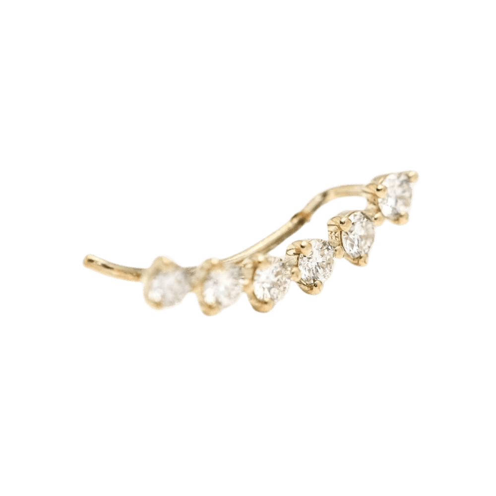 Boucle d'oreille TREPADOR en or jaune et diamants - Castafiore