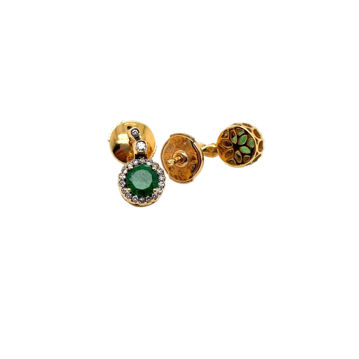 Boucles d Oreille Sélim Mouzannar Or rose Grenats Tsavorites Diamants - Castafiore