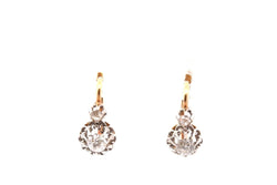 Boucles d'oreilles anciennes en or et diamants - Castafiore