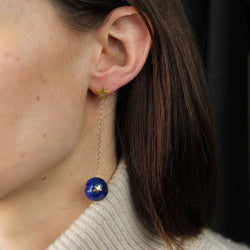 Boucles d'oreilles ANCIENNES Étoiles en or jaune et diamants - Castafiore