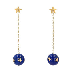 Boucles d'oreilles ANCIENNES Étoiles en or jaune et diamants - Castafiore