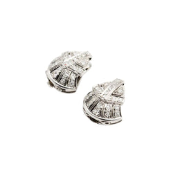 Boucles d'oreilles Art Déco en platine et diamants - Castafiore