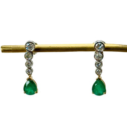 Boucles d'oreilles aux émeraudes gouttes - Castafiore