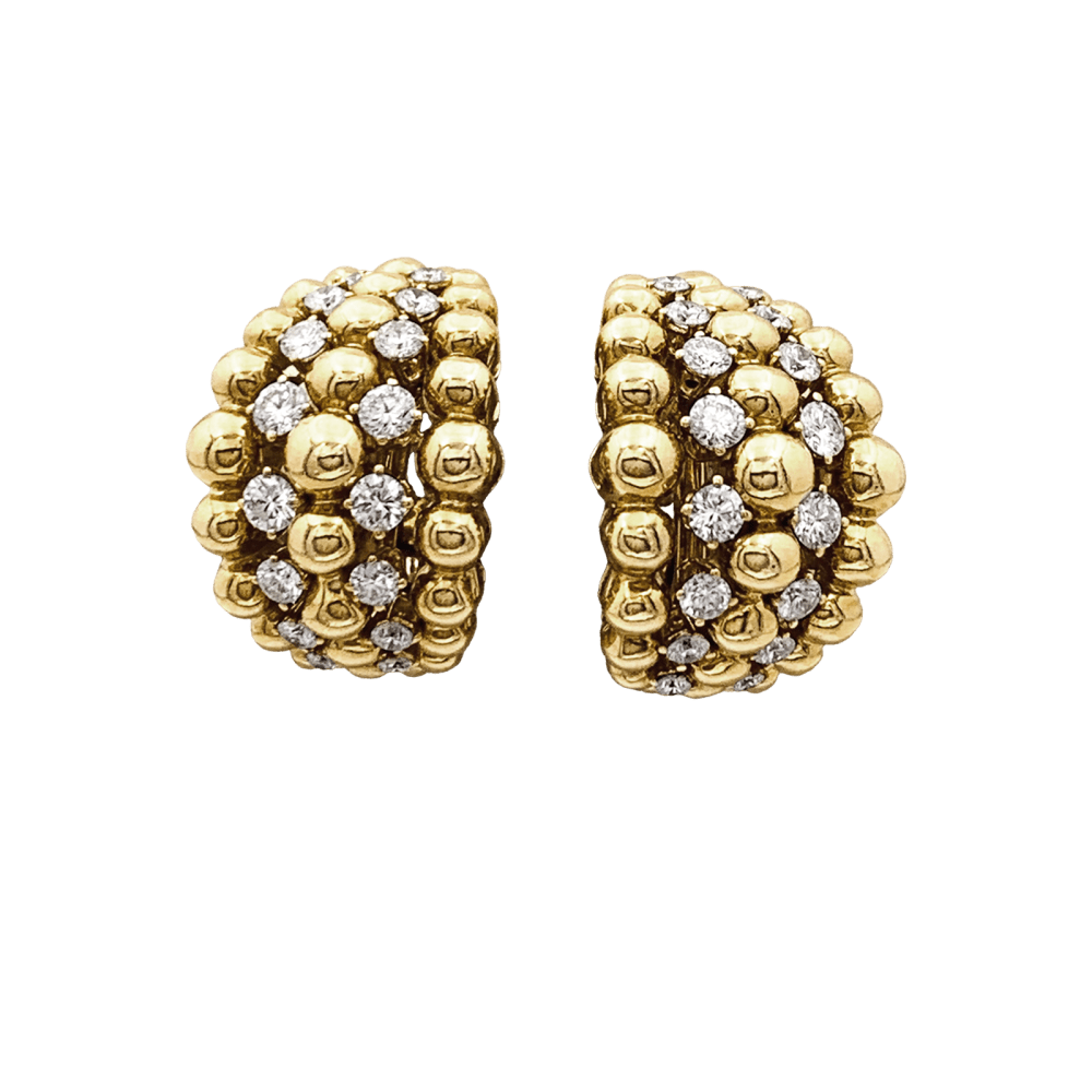 Boucles d'oreilles BOUCHERON "Grain de raisin" en or jaune et diamants - Castafiore