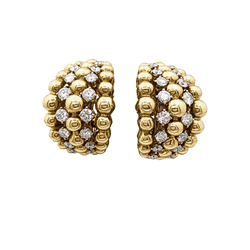 Boucles d'oreilles BOUCHERON "Grain de raisin" en or jaune et diamants - Castafiore
