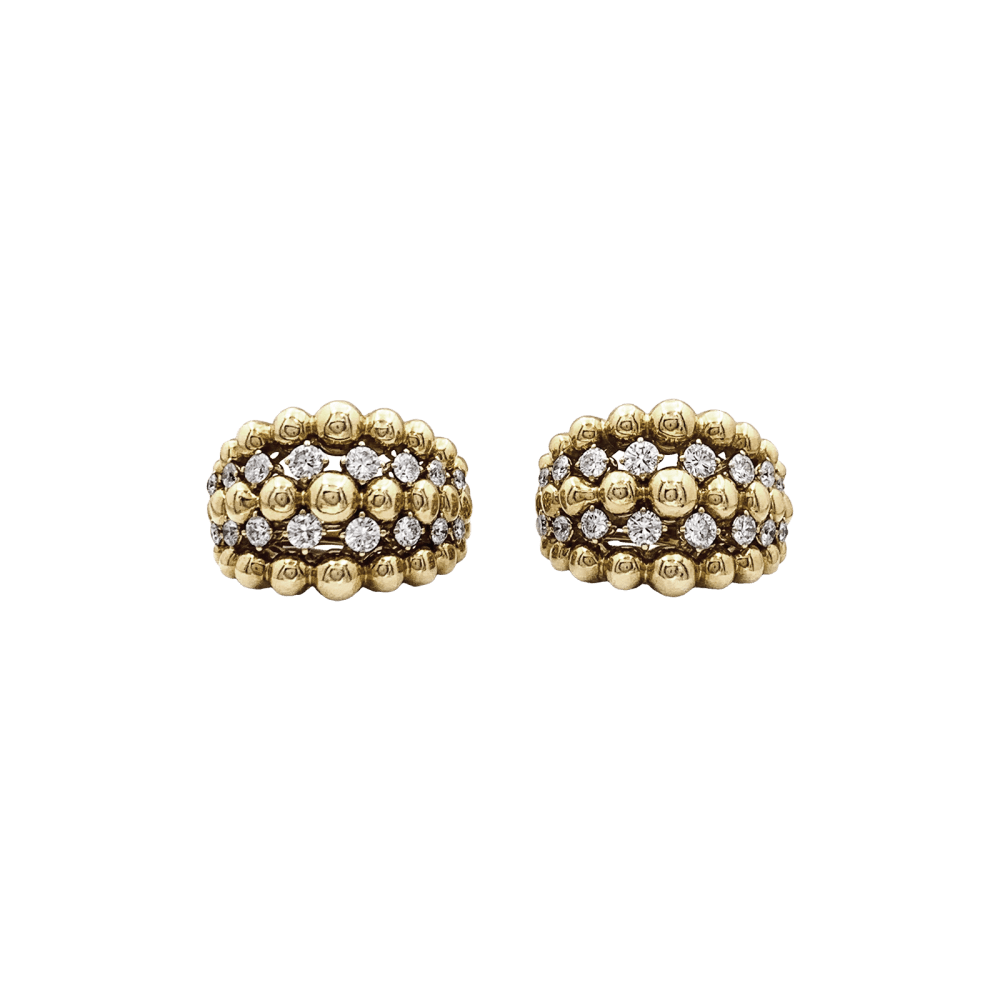 Boucles d'oreilles BOUCHERON "Grain de raisin" en or jaune et diamants - Castafiore