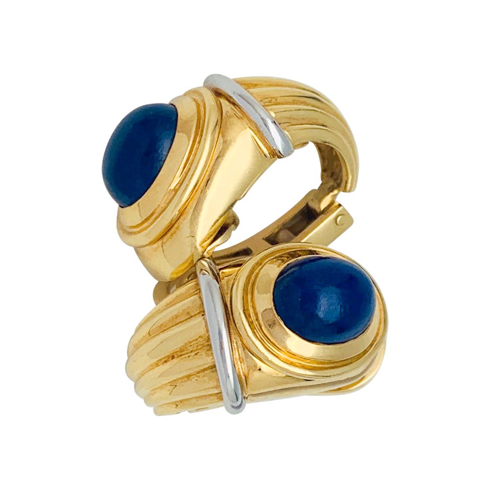Boucles d'oreilles Boucheron, "Jaïpur", deux ors, lapis lazuli. - Castafiore