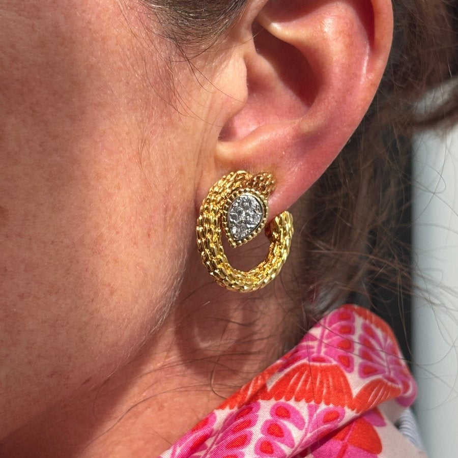 Boucles d'oreilles BOUCHERON Serpent Bohème en or jaune et diamants