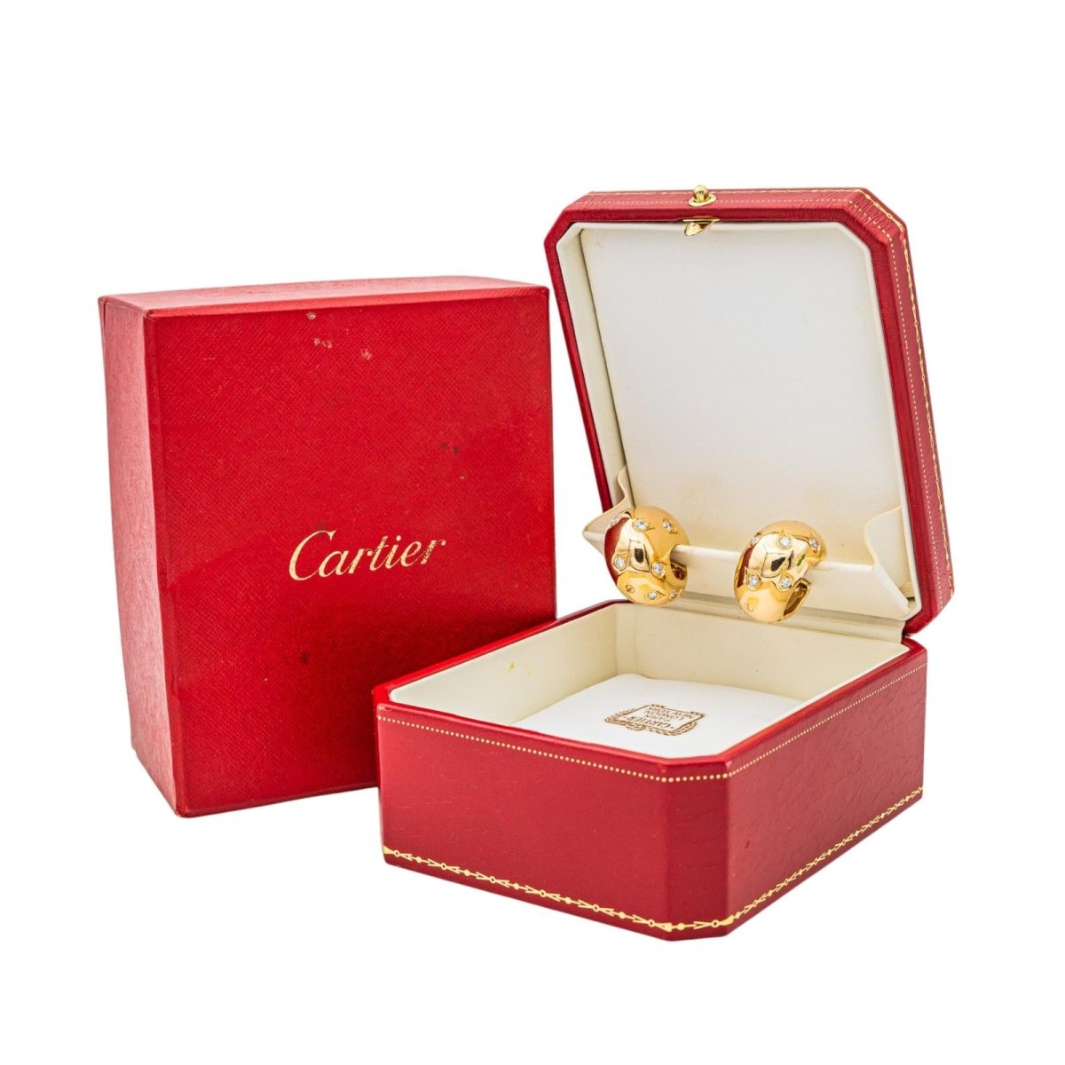Boucles d'oreilles Cartier Créoles Or jaune Diamant - Castafiore